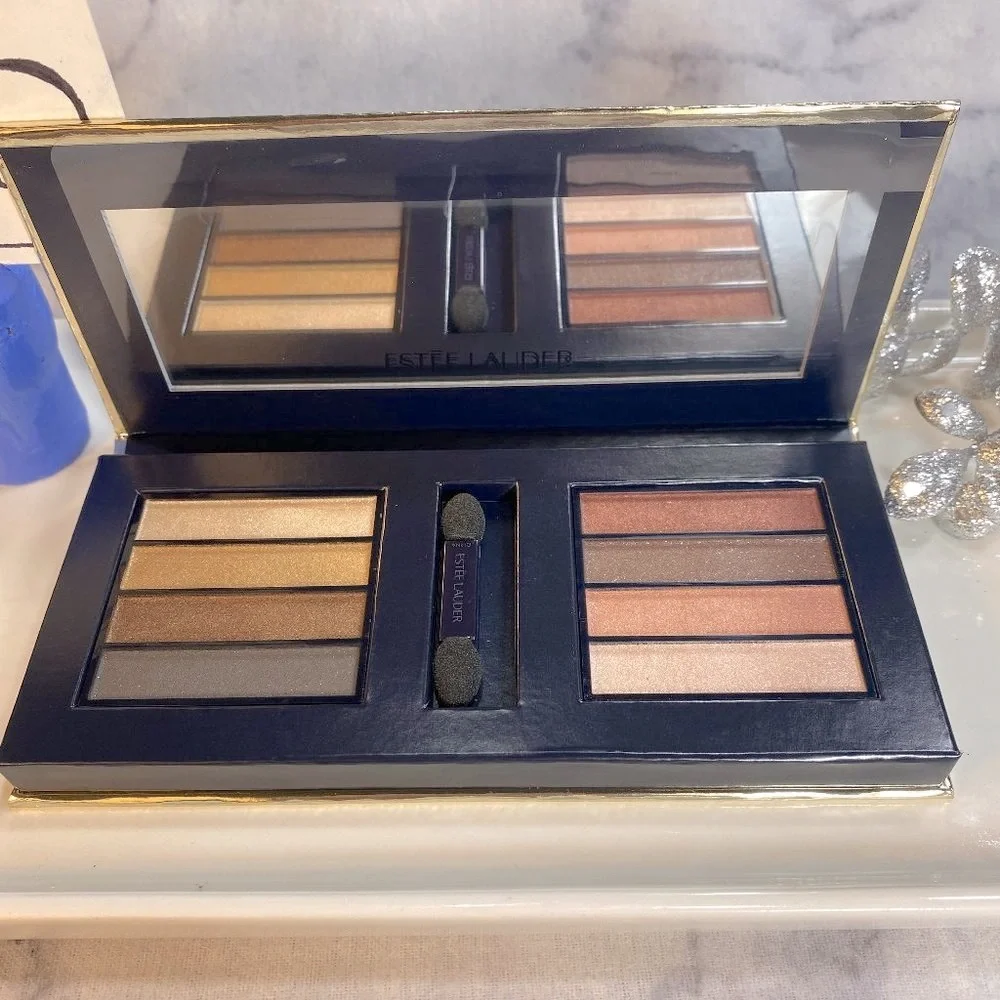 Estee Lauder Beauty-Instant Intense Eyeshadow Palette 8 Color Gold-Full 7g-NEW